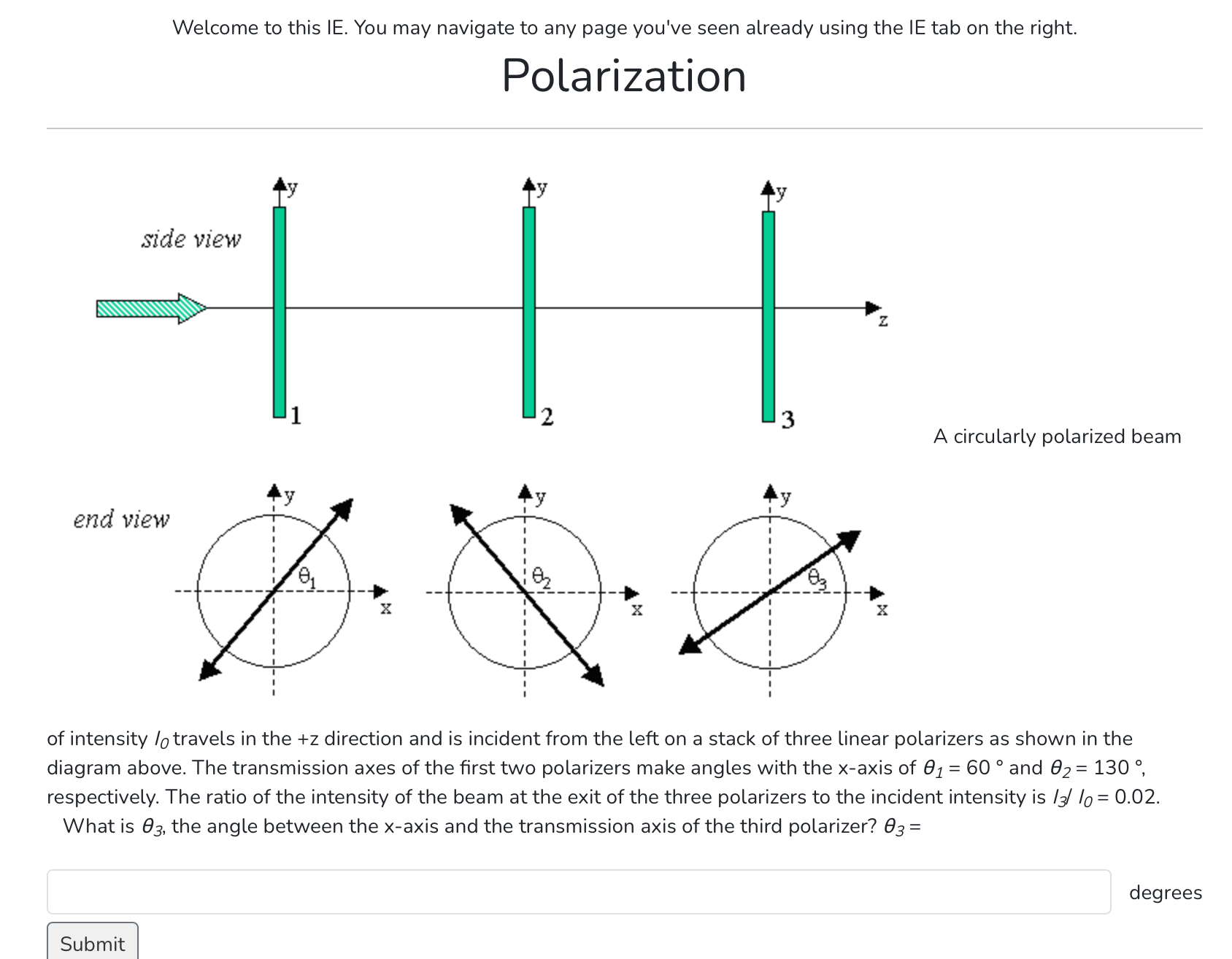 Welcome to this IE . You may navigate to any page
