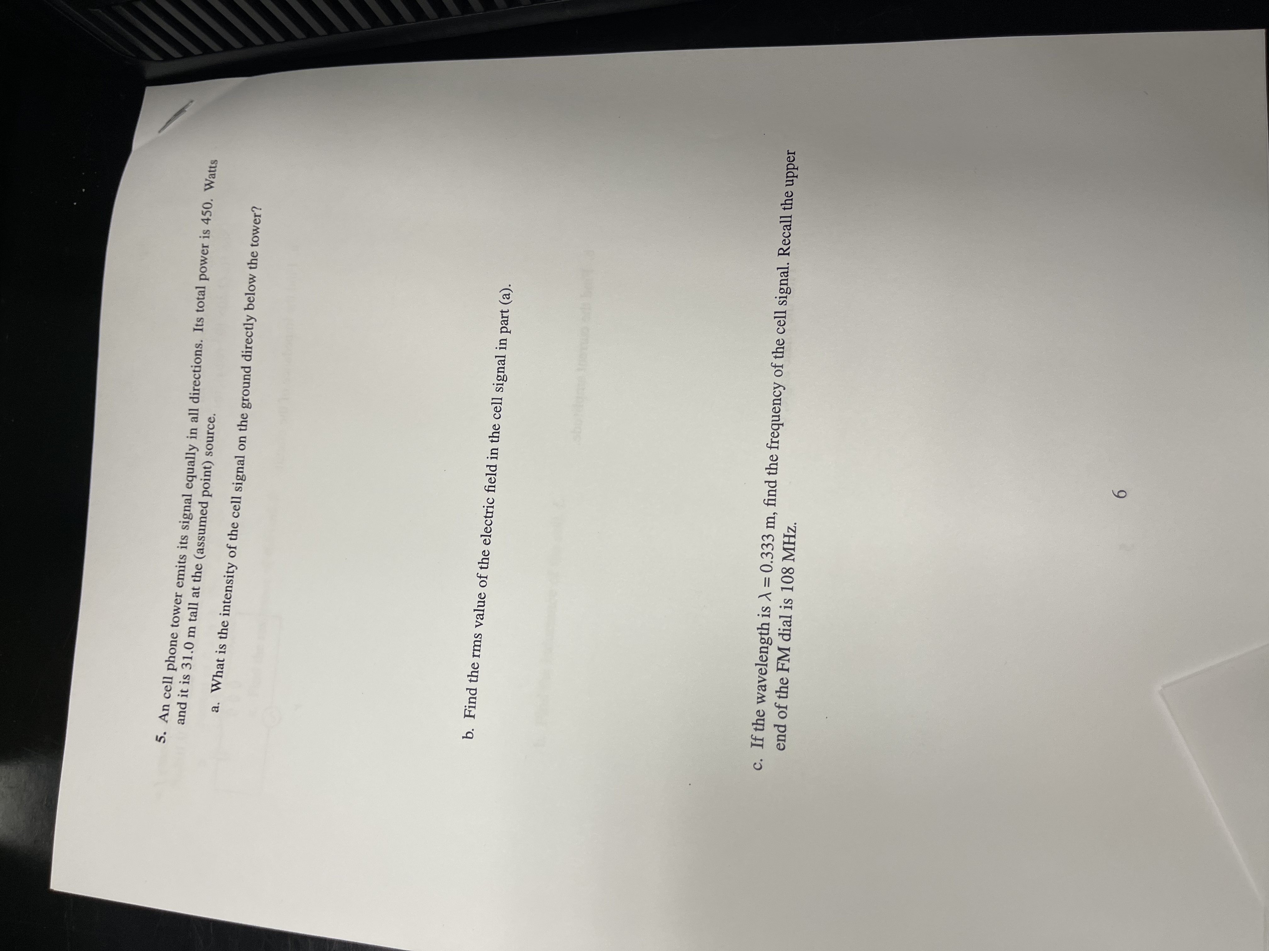 An cell phone tower emits its signal equally in