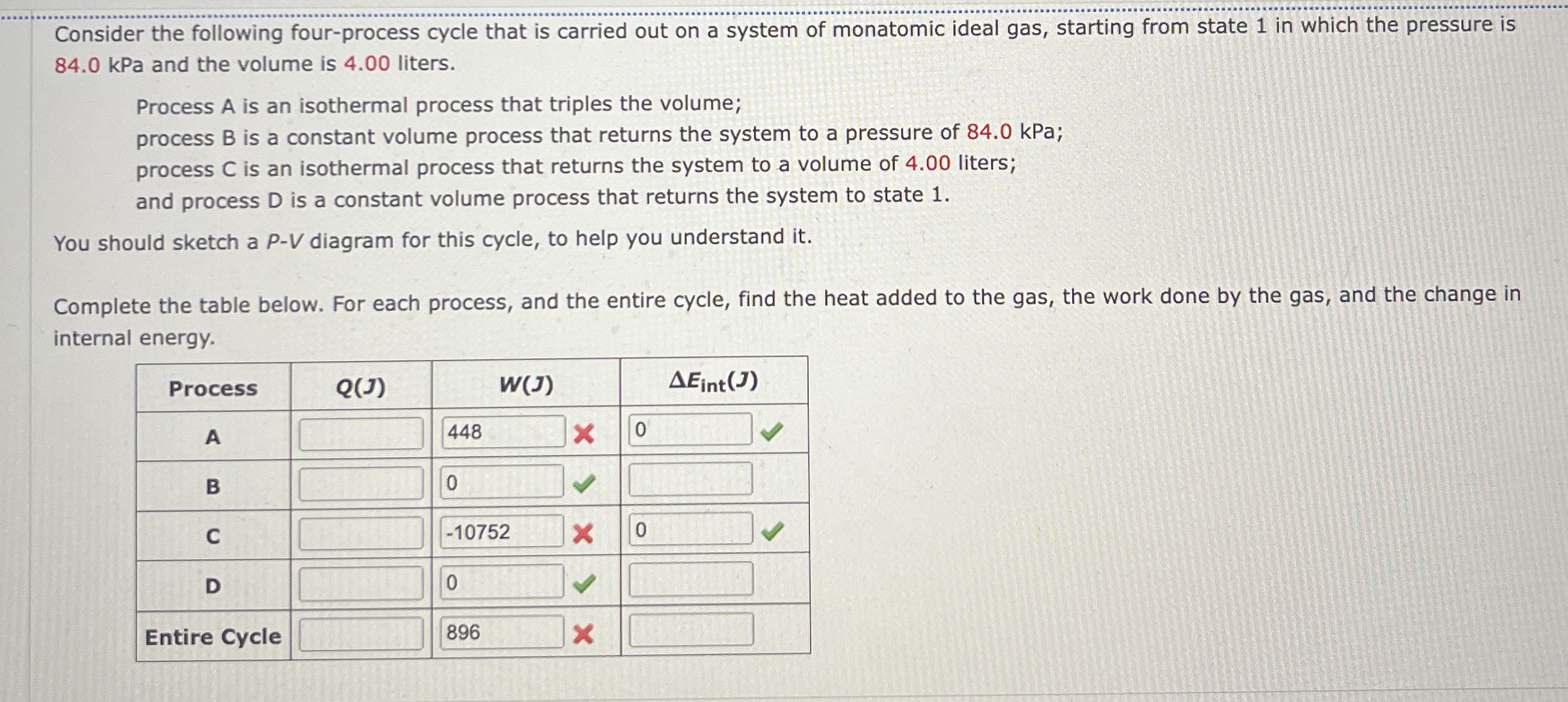 Consider the following four - process cycle that