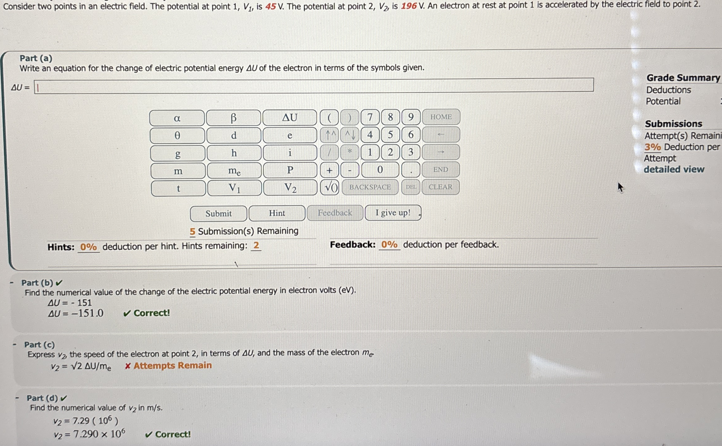 Consider two points in an electric field. The