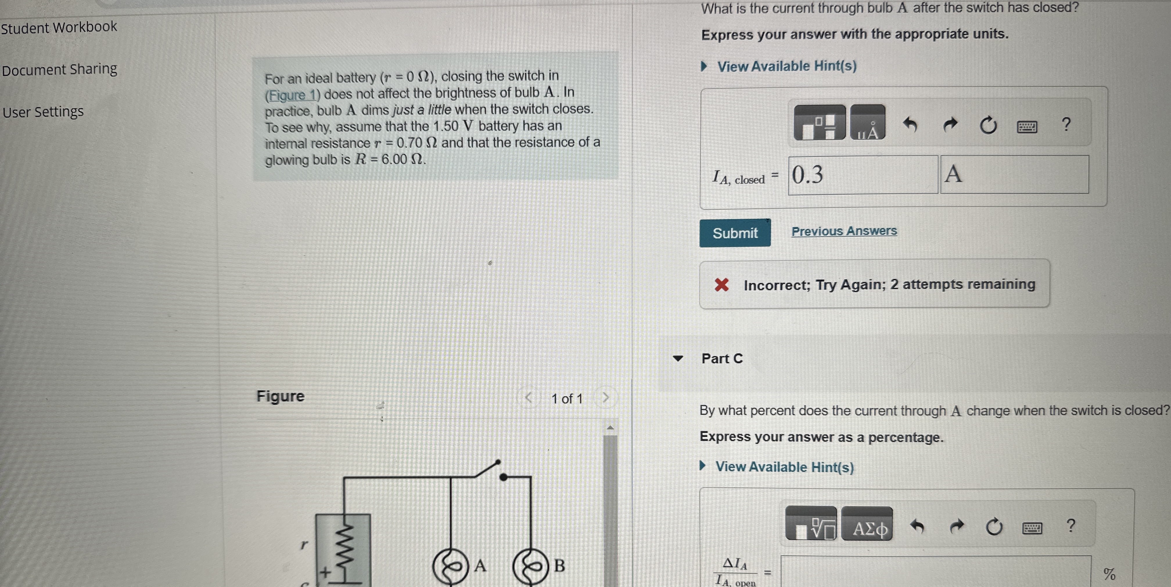 Student Workbook Document Sharing User Settings