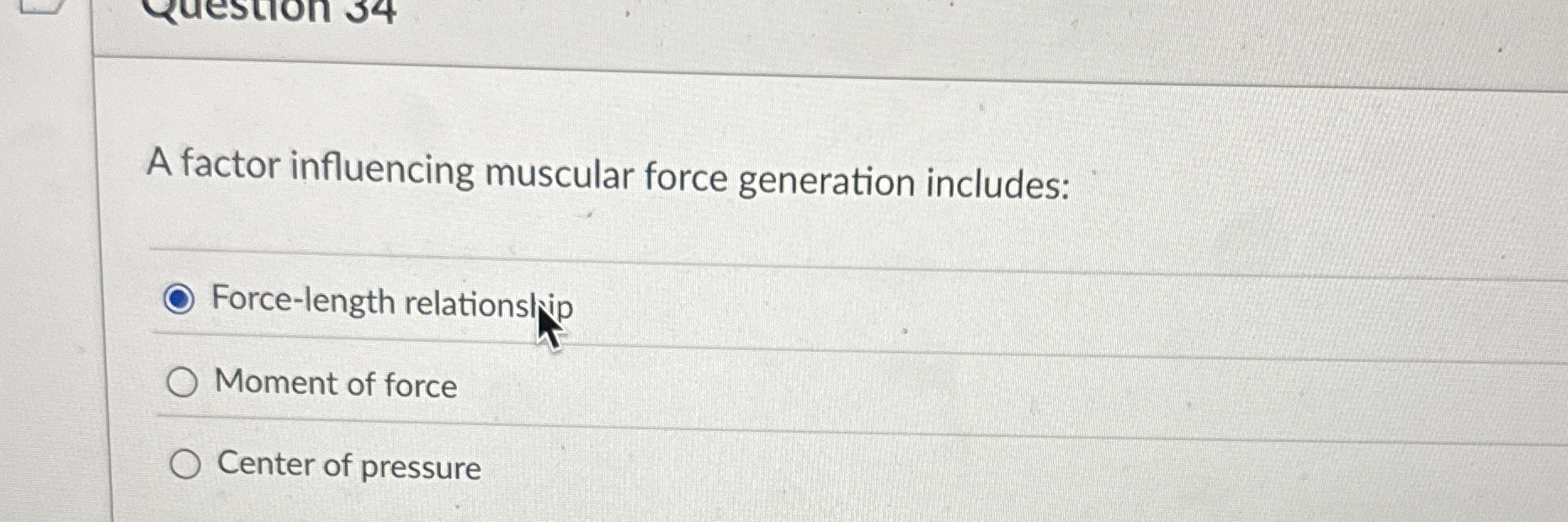A factor influencing muscular force generation
