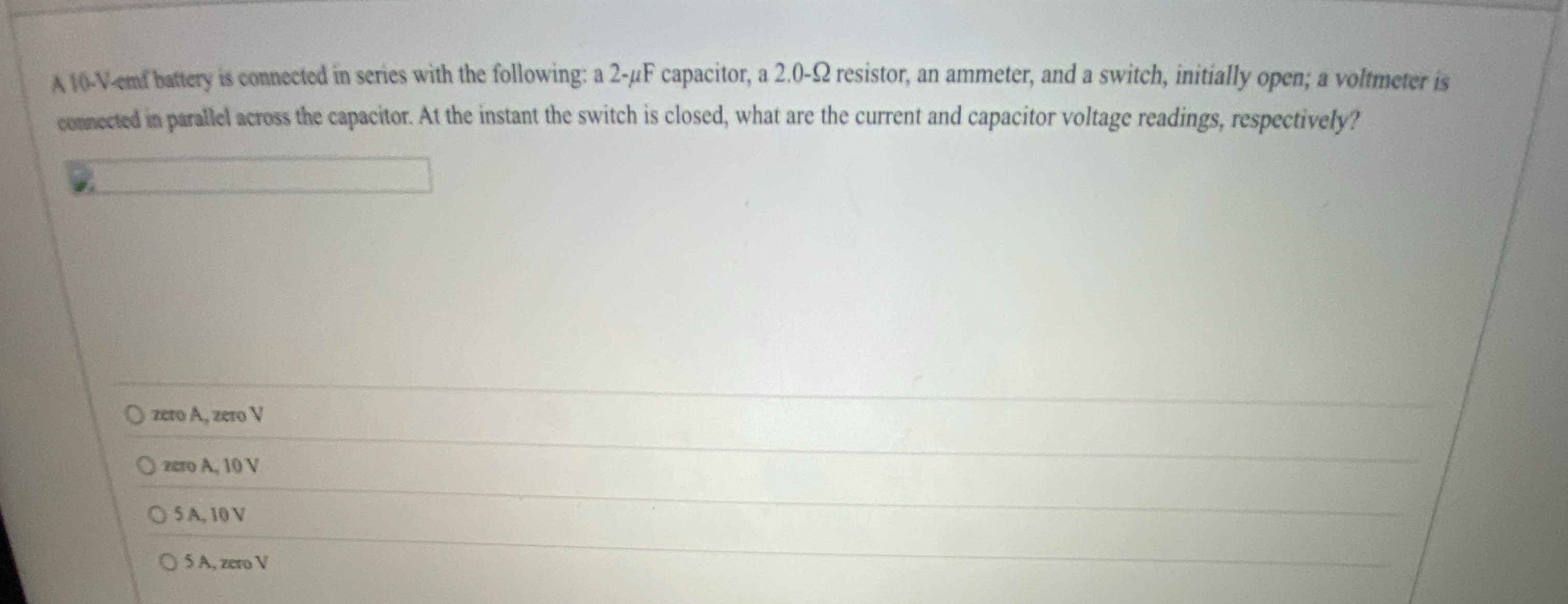 A 1 0 - Vemf battery is connected in series with
