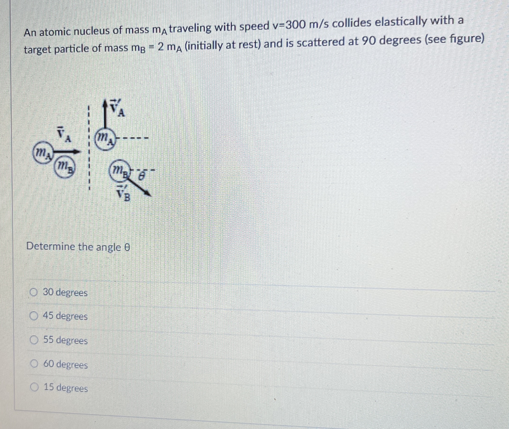 An atomic nucleus of mass m A traveling with