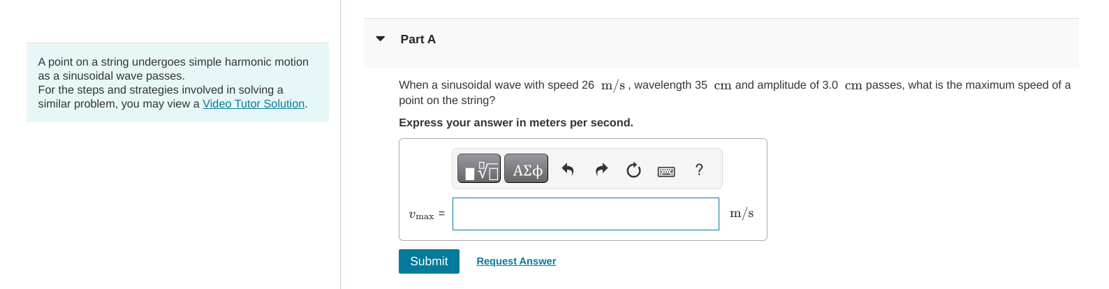 A point on a string undergoes simple harmonic