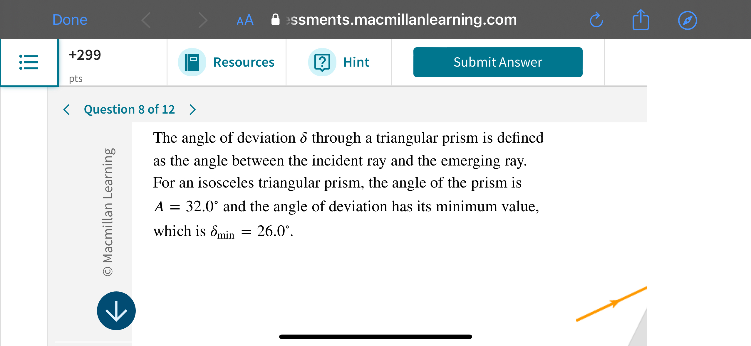 Done ssments.macmillanlearning.com + 2 9 9