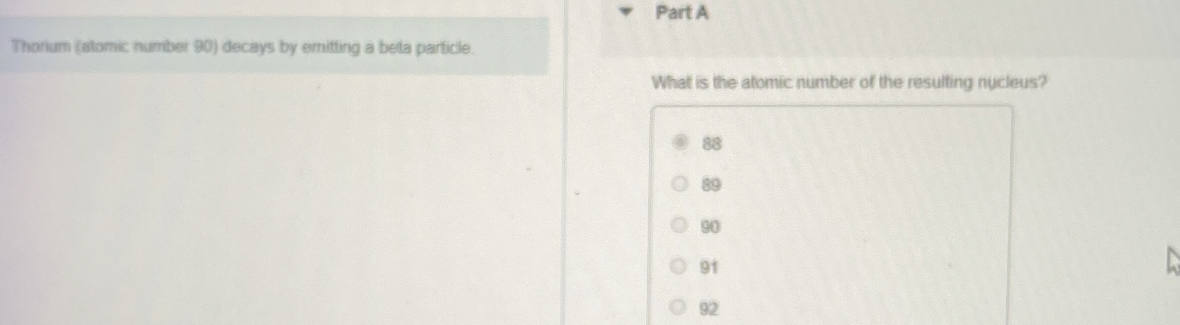 Thorum ( atomic number 9 0 ) decays by emitting a