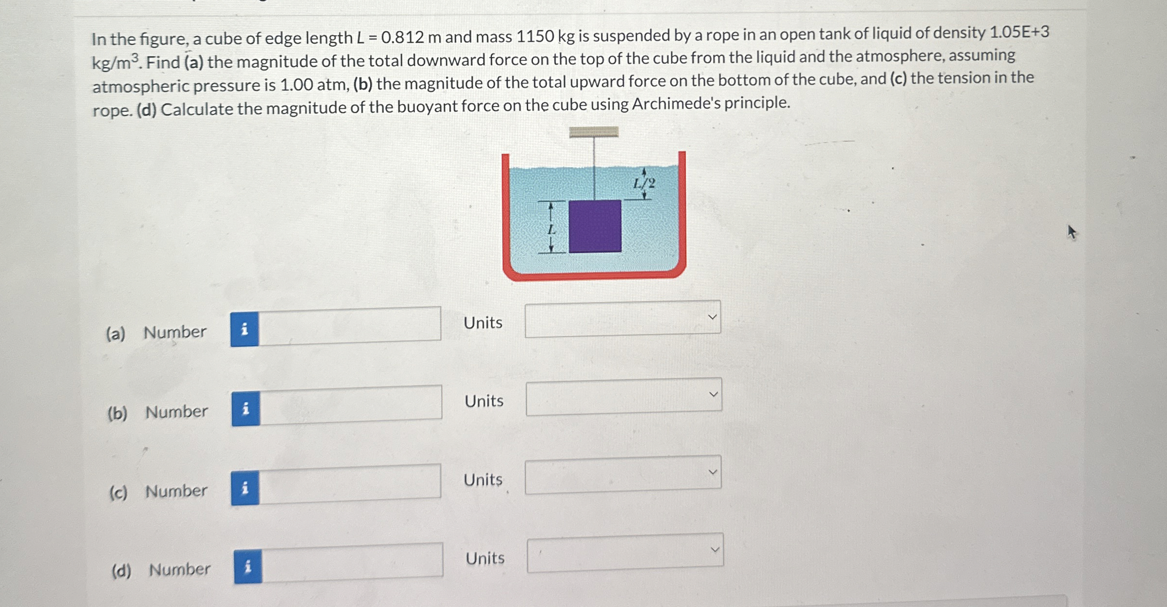 In the figure, a cube of edge length L = 0 . 8 1