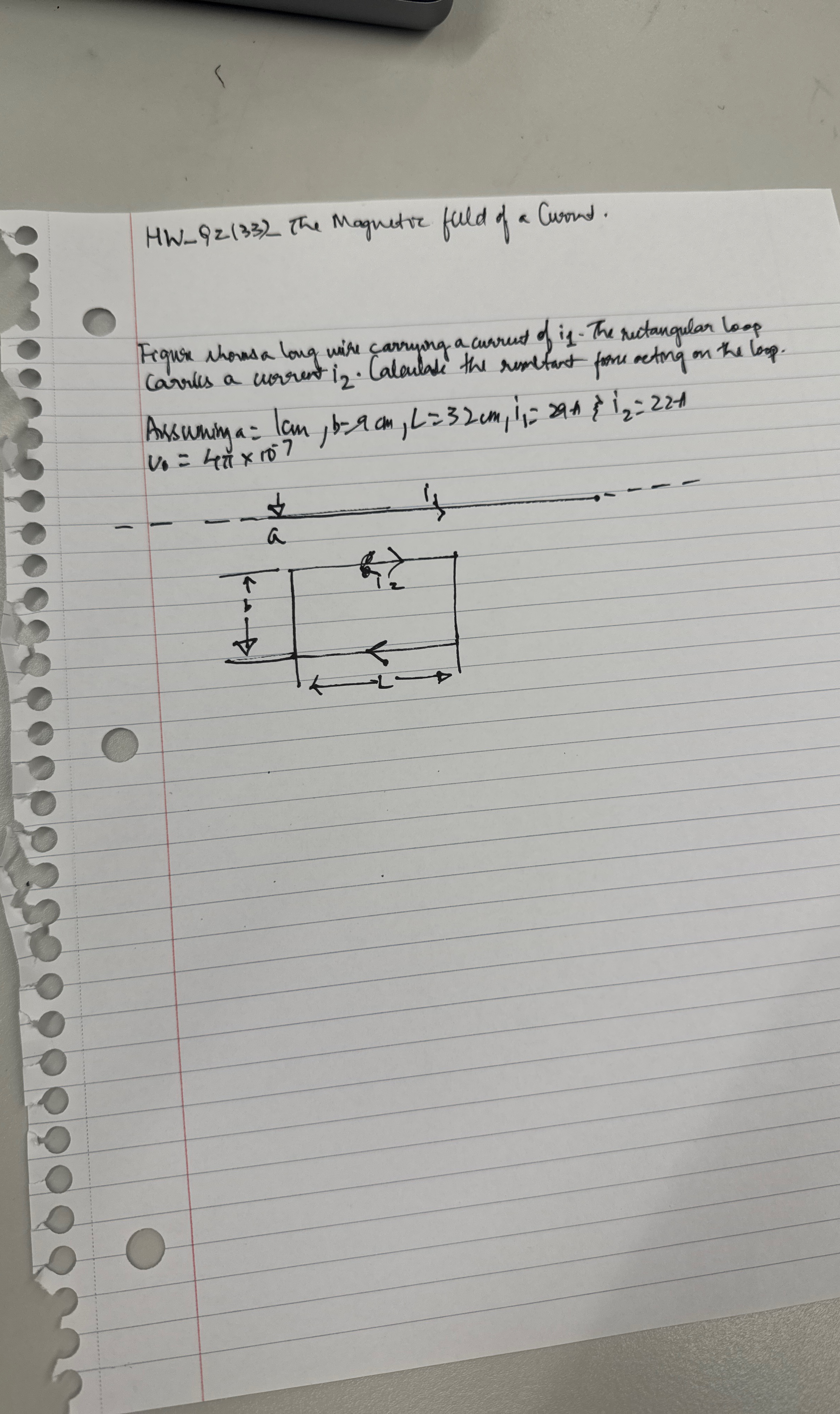 HW - 9 2 ( 3 3 ) - The Magnetio fuld of a Curont.