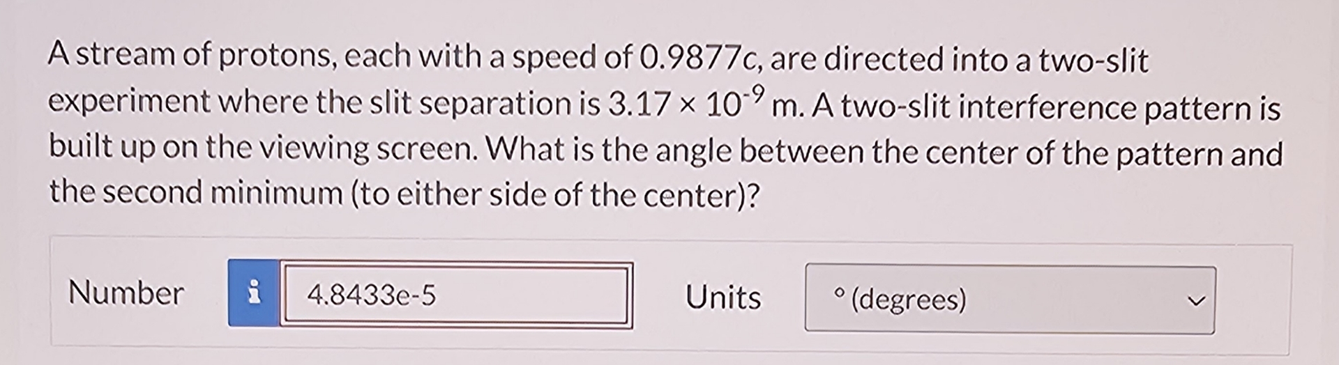 A stream of protons, each with a speed of 0 . 9 8