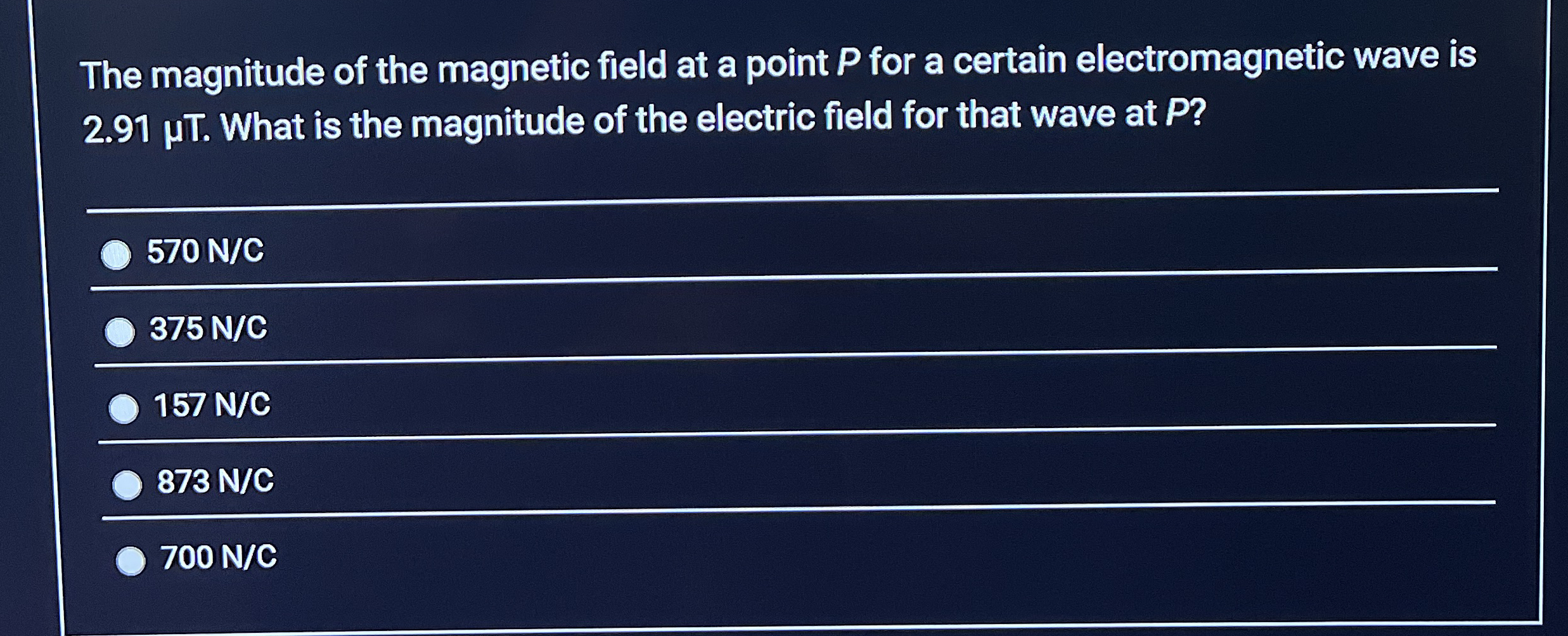 The magnitude of the magnetic field at a point P