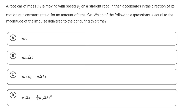 A race car of mass m is moving with speed v 0 on