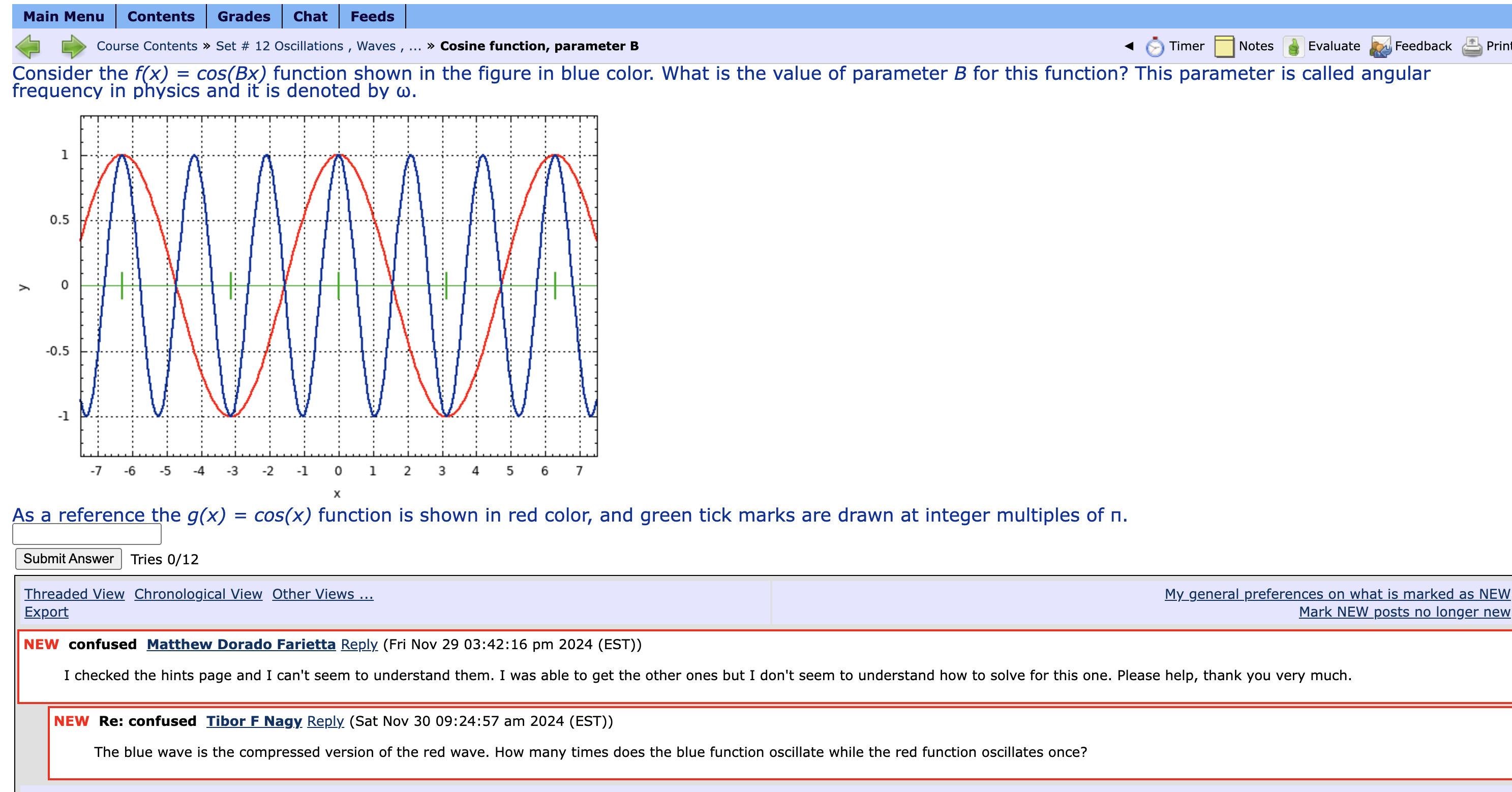 Consider the \ ( f ( x ) = \ cos ( B x ) \ )