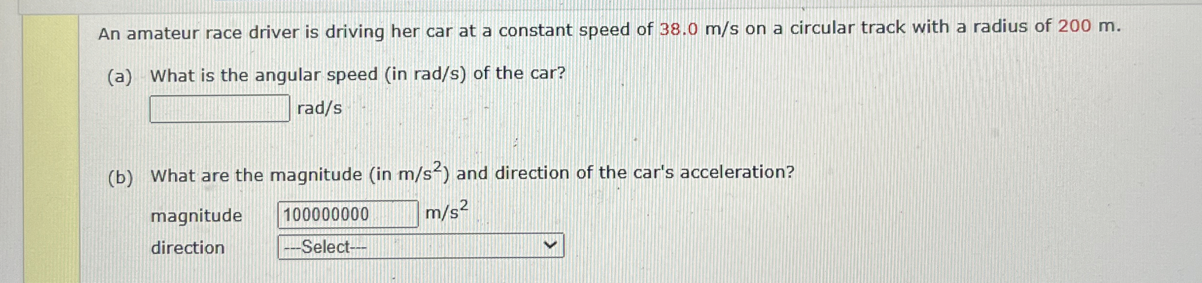 An amateur race driver is driving her car at a