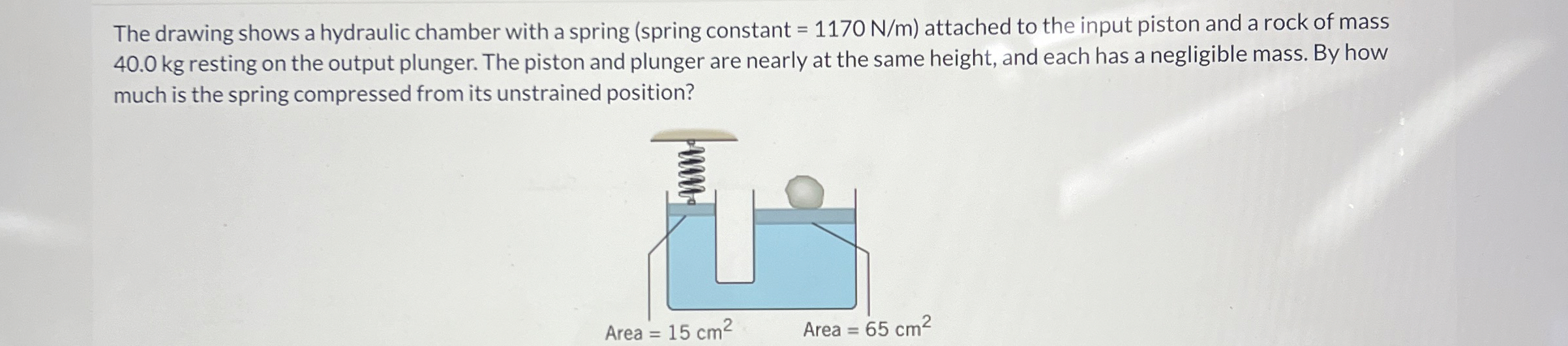 The drawing shows a hydraulic chamber with a