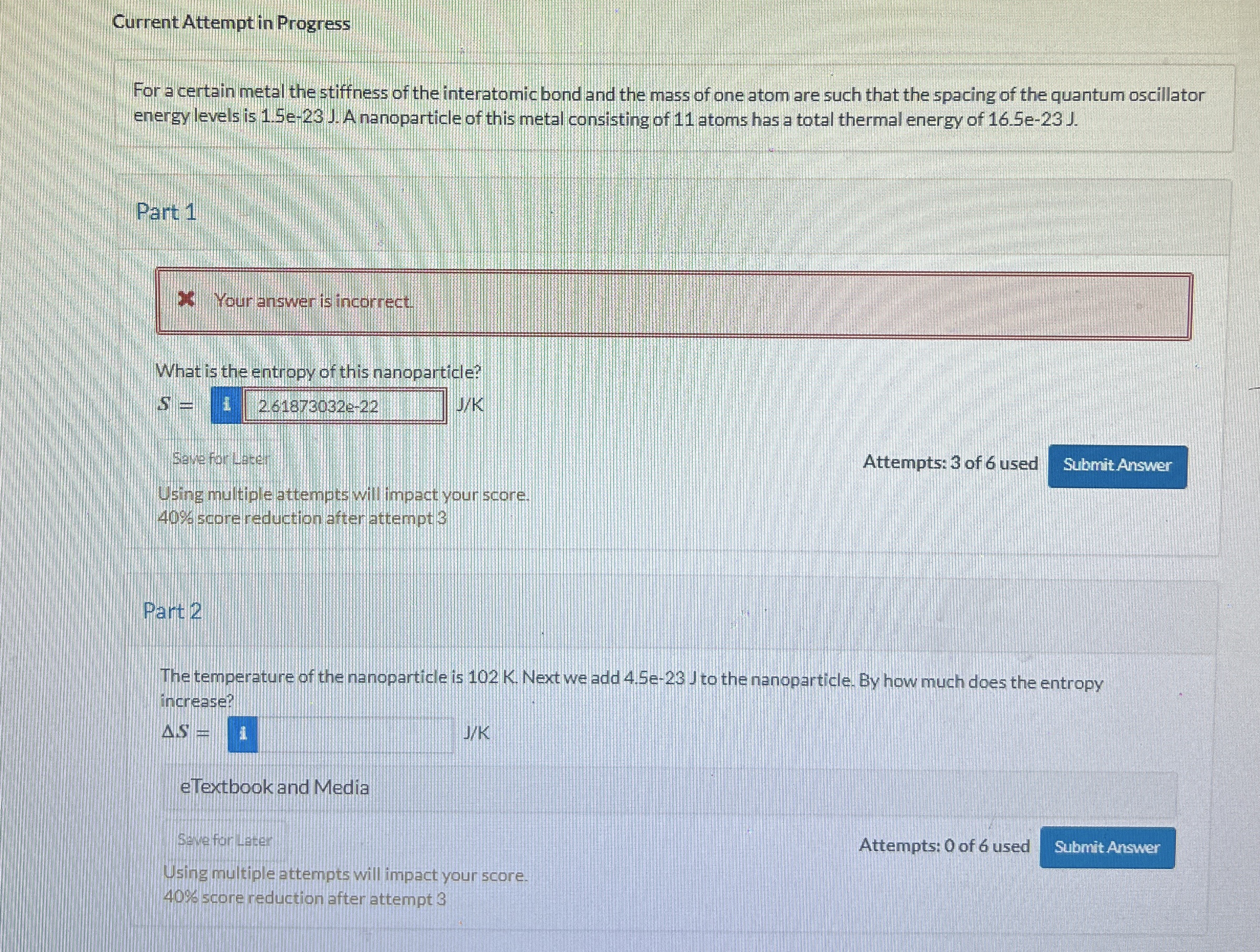 Current Attempt in Progress For a certain metal