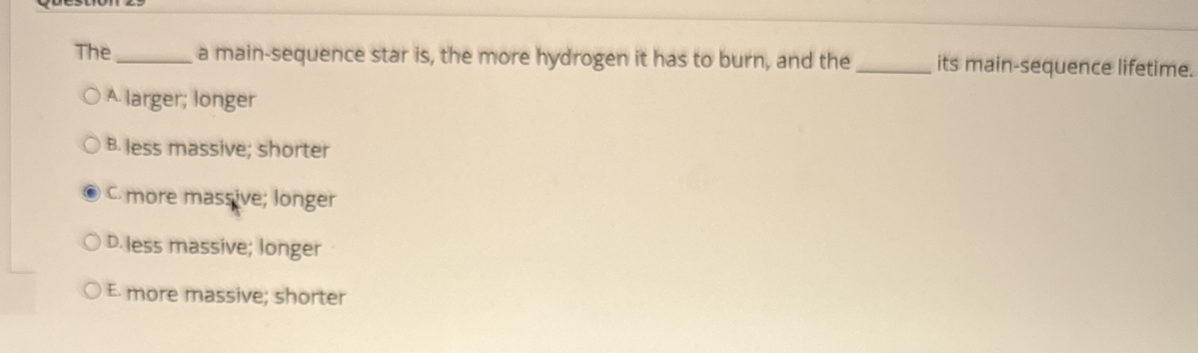 The a main - sequence star is , the more hydrogen