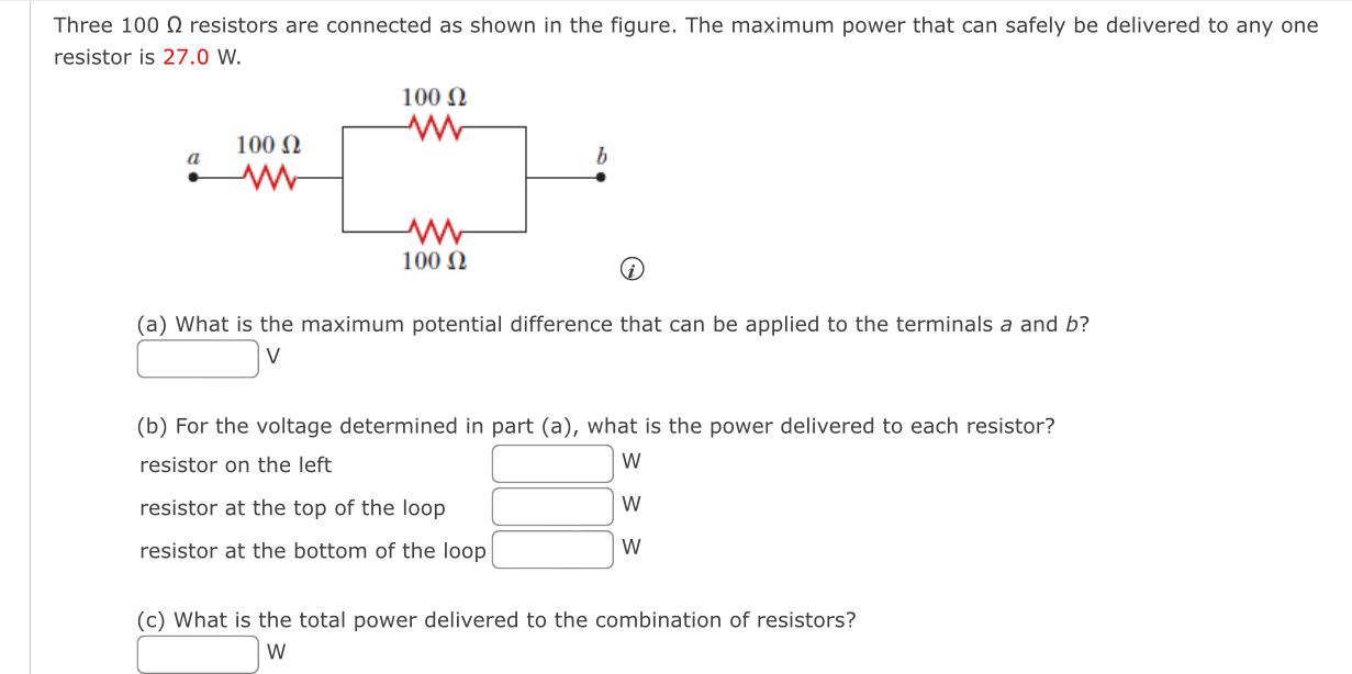 Three 1 0 0 resistors are connected as shown in