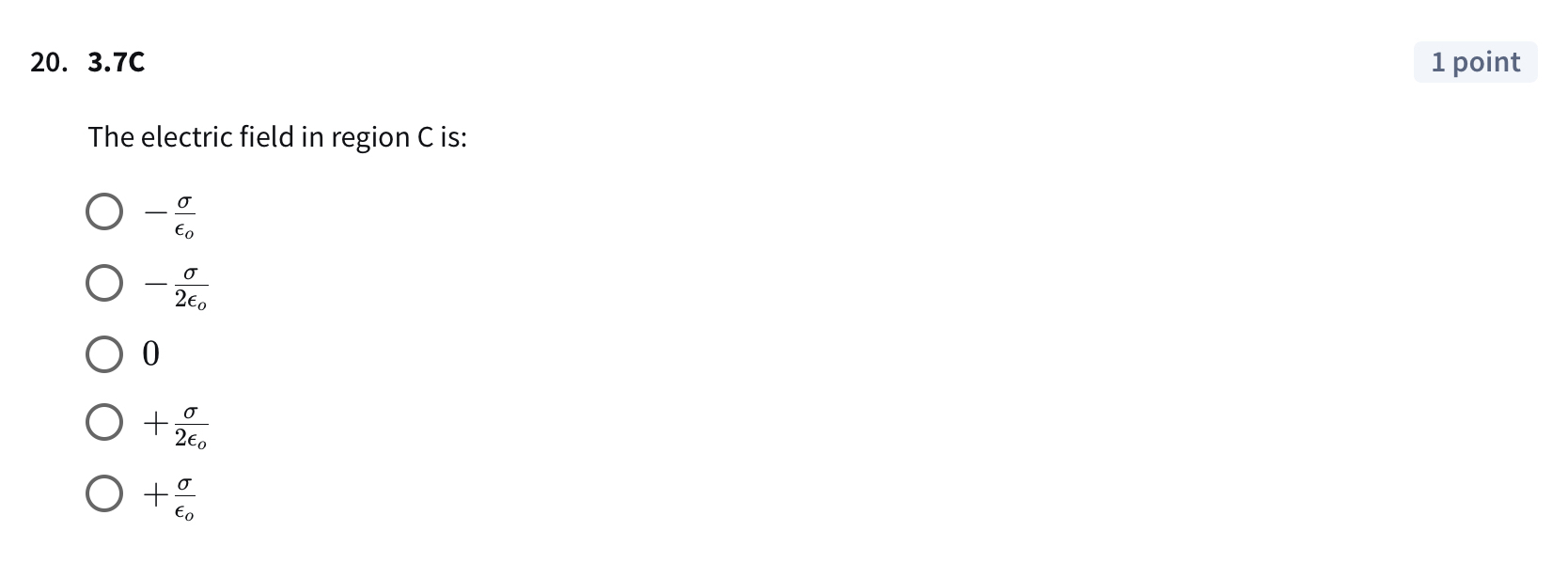 3 . 7 C The electric field in region C is: - l o