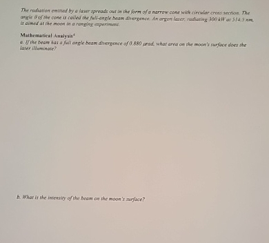 is aimed af the moon in a ranging erperrment.