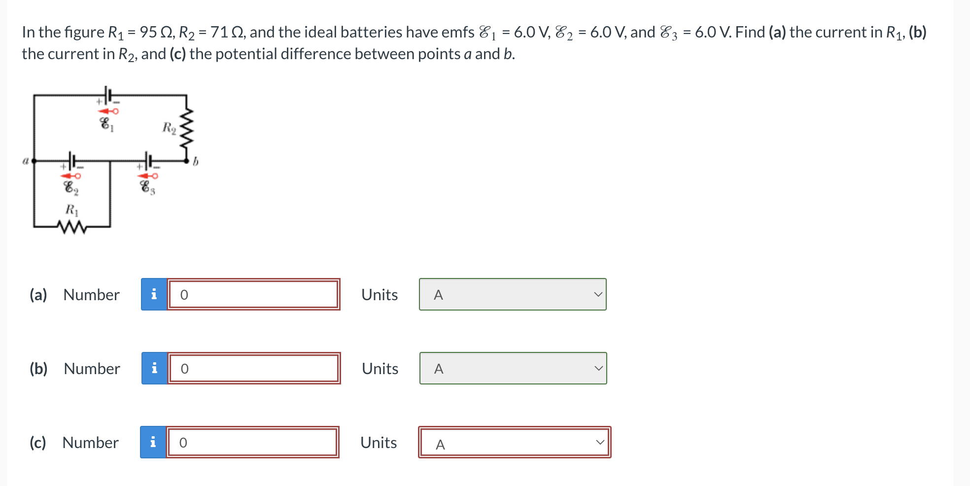 In the figure R _ ( 1 ) = 9 5 \ Omega , R _ ( 2 )
