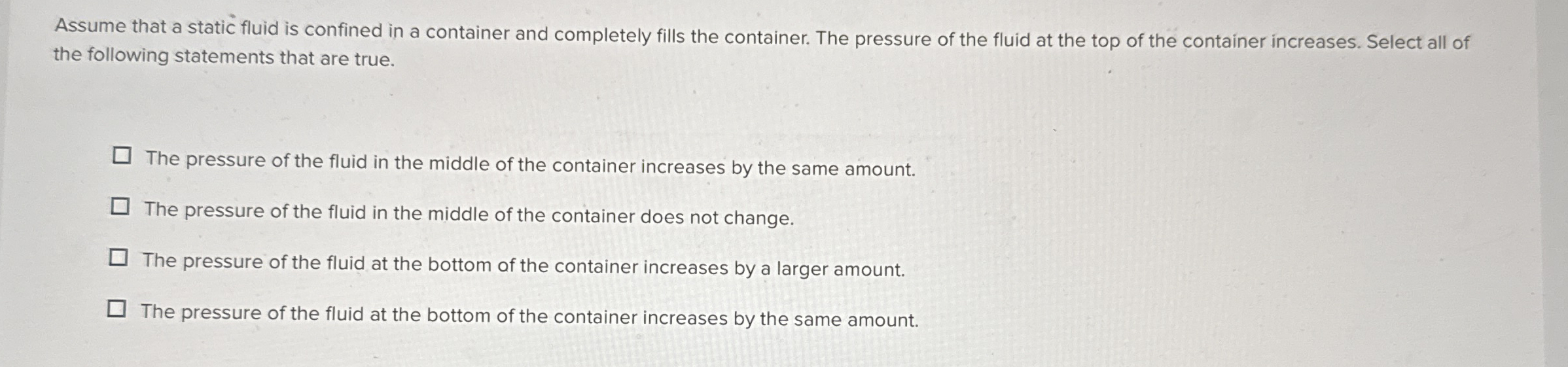 Select all that apply Select all of the following