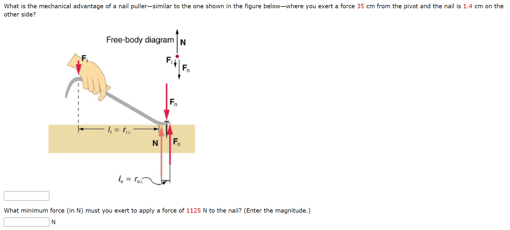 What is the mechanical advantage of a nail puller