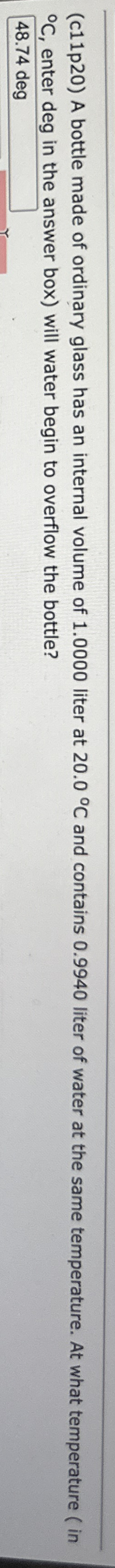 ( c 1 1 p 2 0 ) A bottle made of ordinary glass