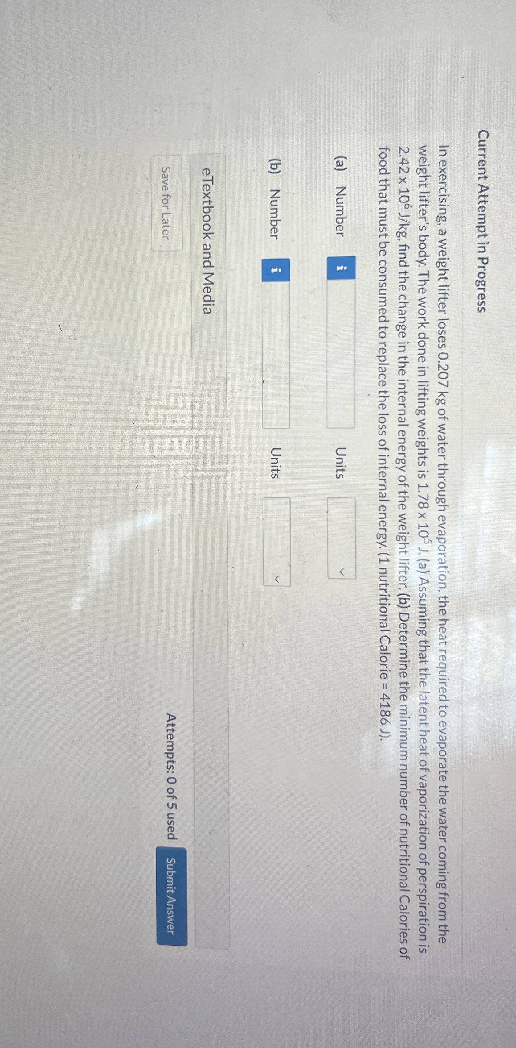 Current Attempt in Progress In exercising, a