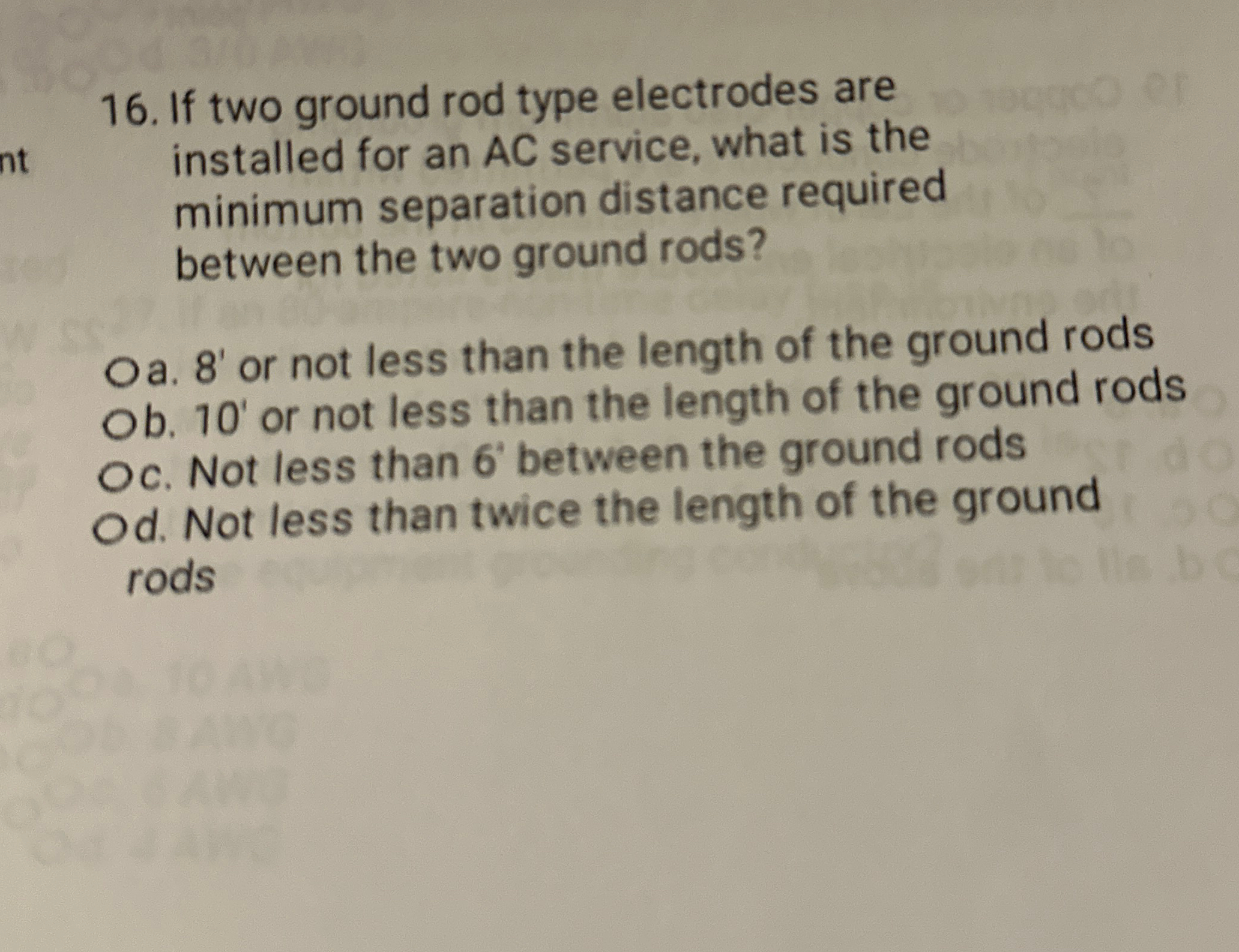 If two ground rod type electrodes are installed