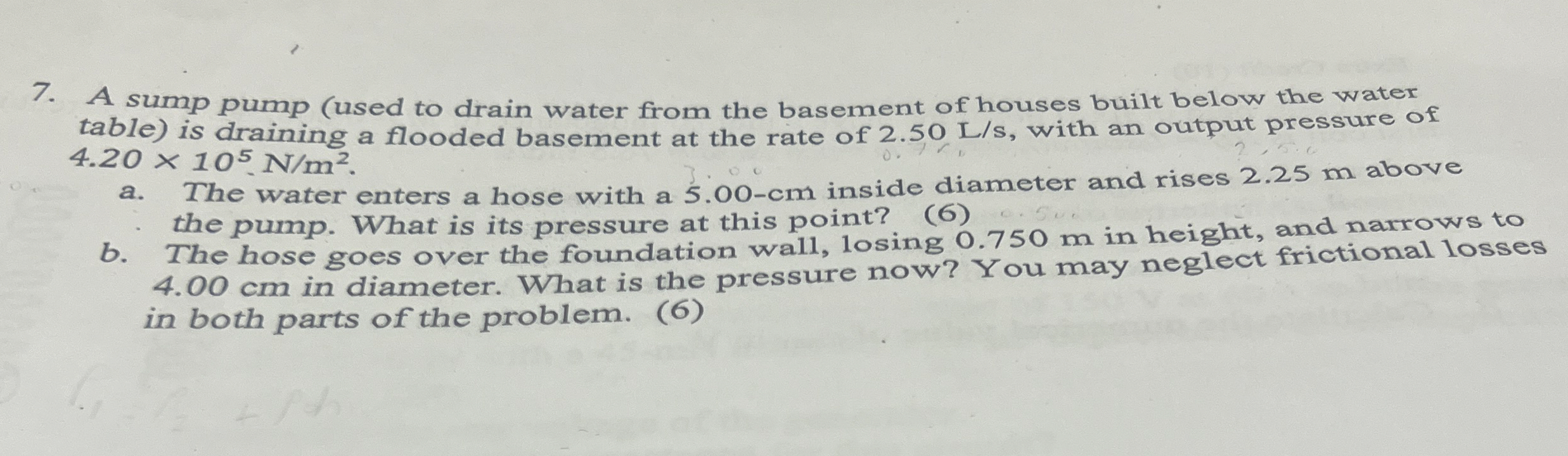 A sump pump ( used to drain water from the
