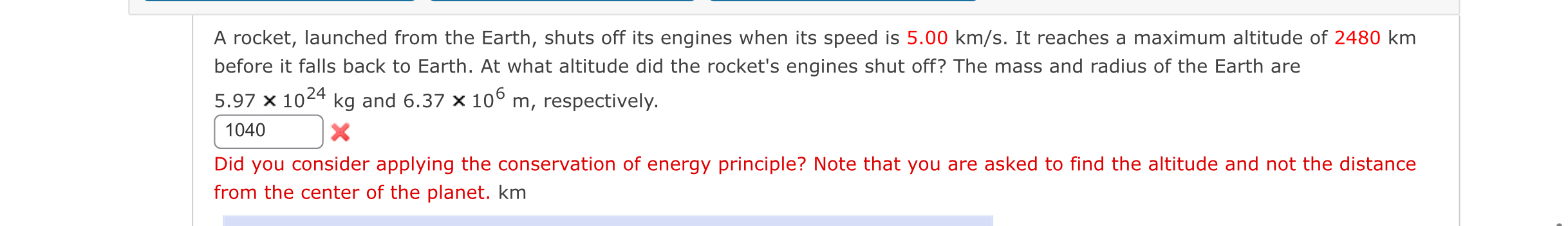 A rocket, launched from the Earth, shuts off its
