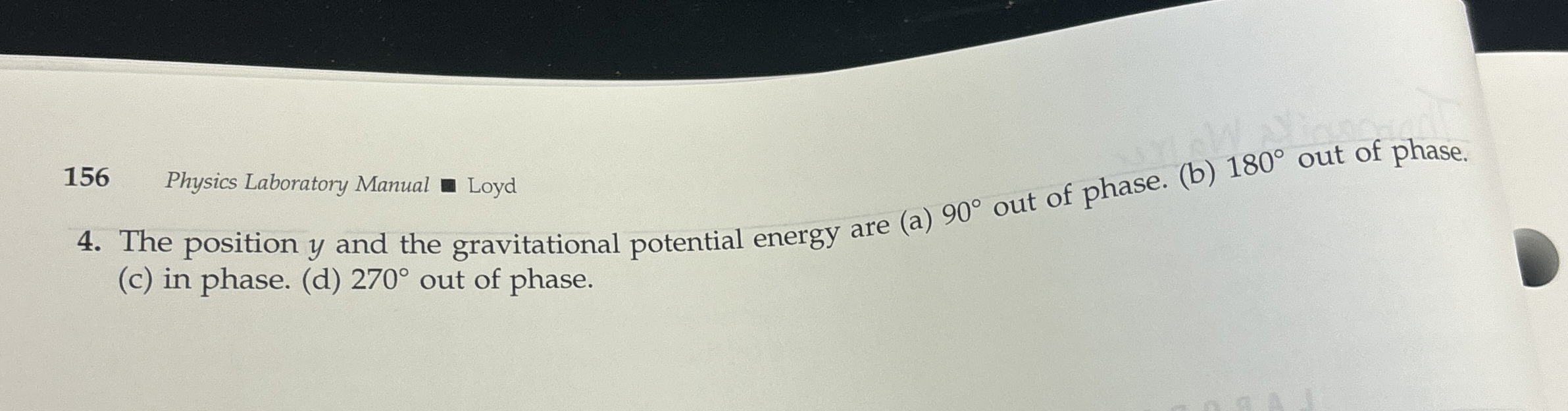 1 5 6 Physics Laboratory Manual Loyd 4 . The