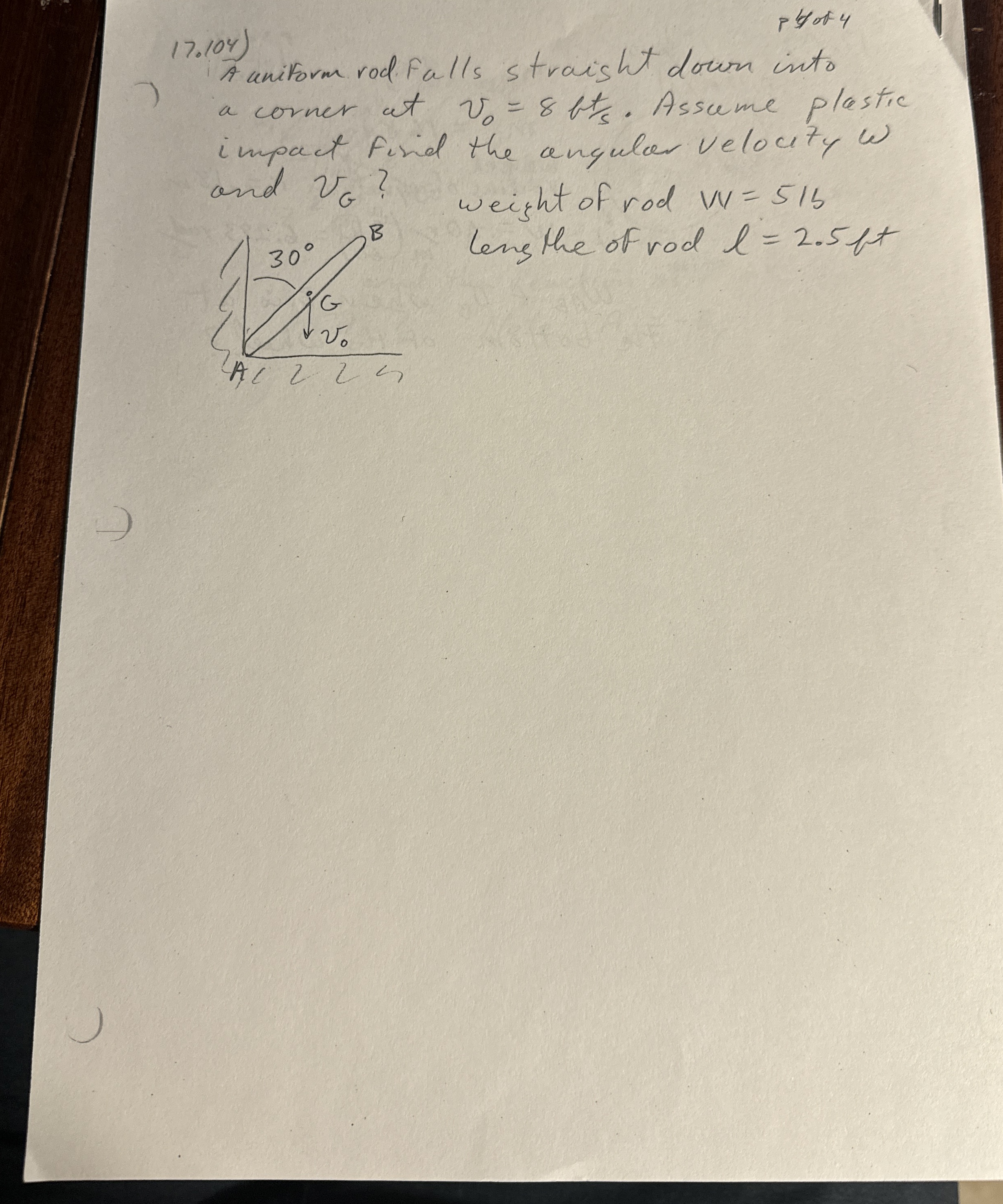 1 7 . 0 4 P$ 0 0 4 A uniform rod Falls straight
