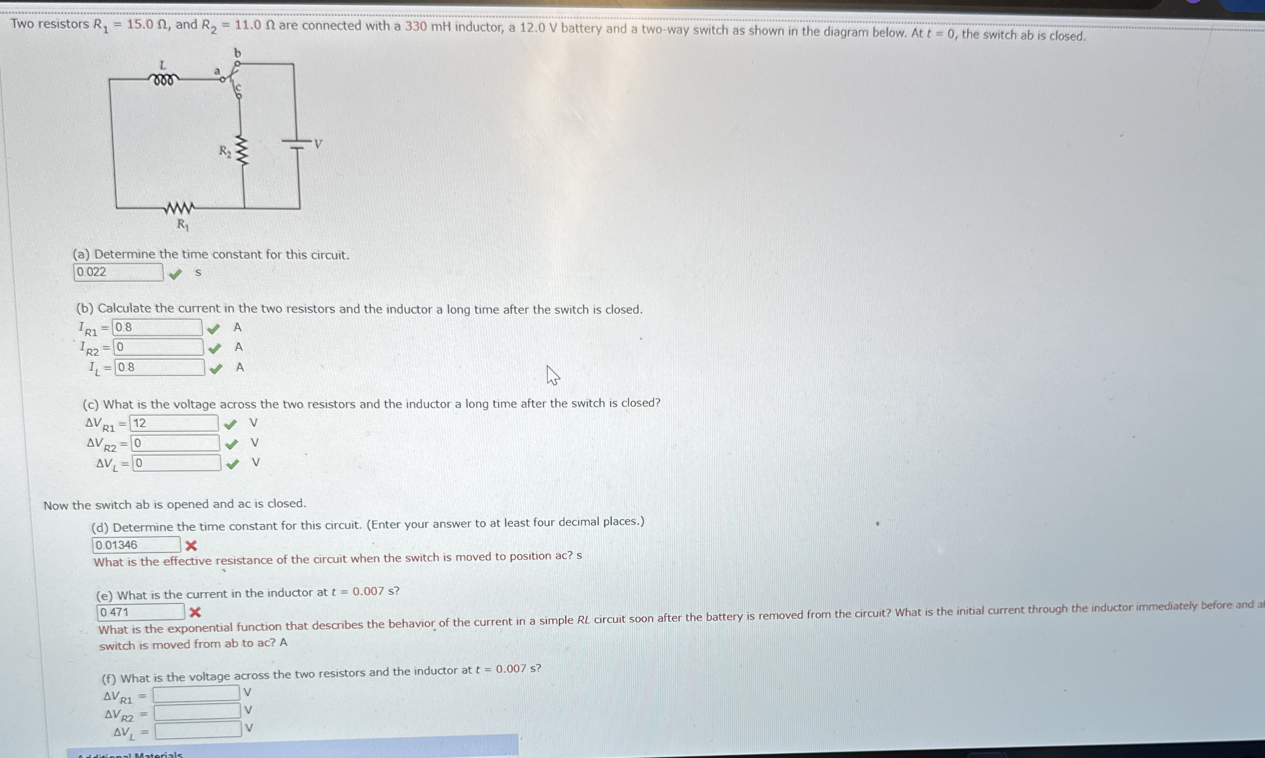 Two resistors R 1 = 1 5 . 0 , and R 2 = 1 1 . 0