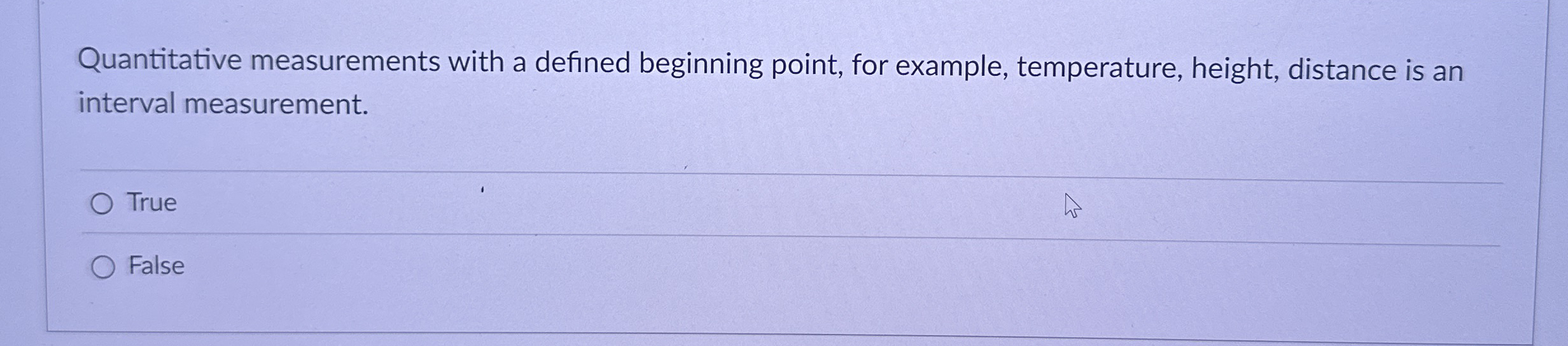 Quantitative measurements with a defined