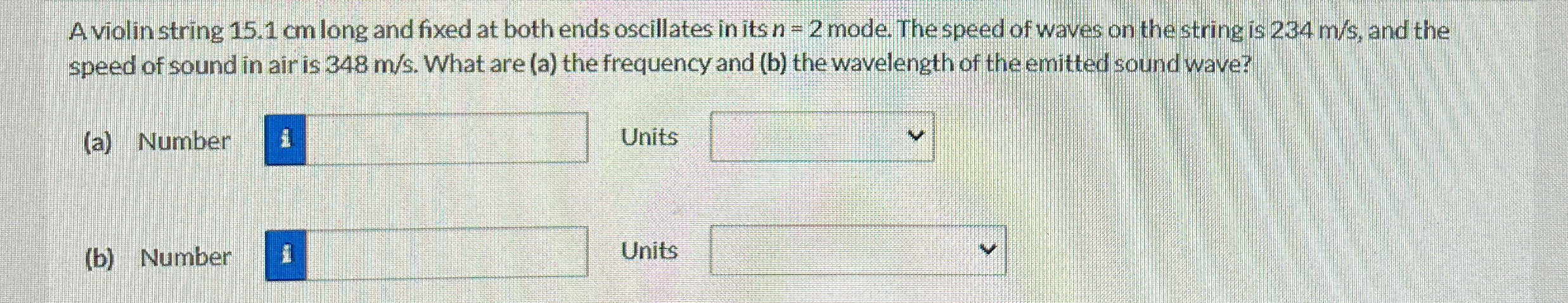 A violin string 1 5 . 1 cm long and fixed at both