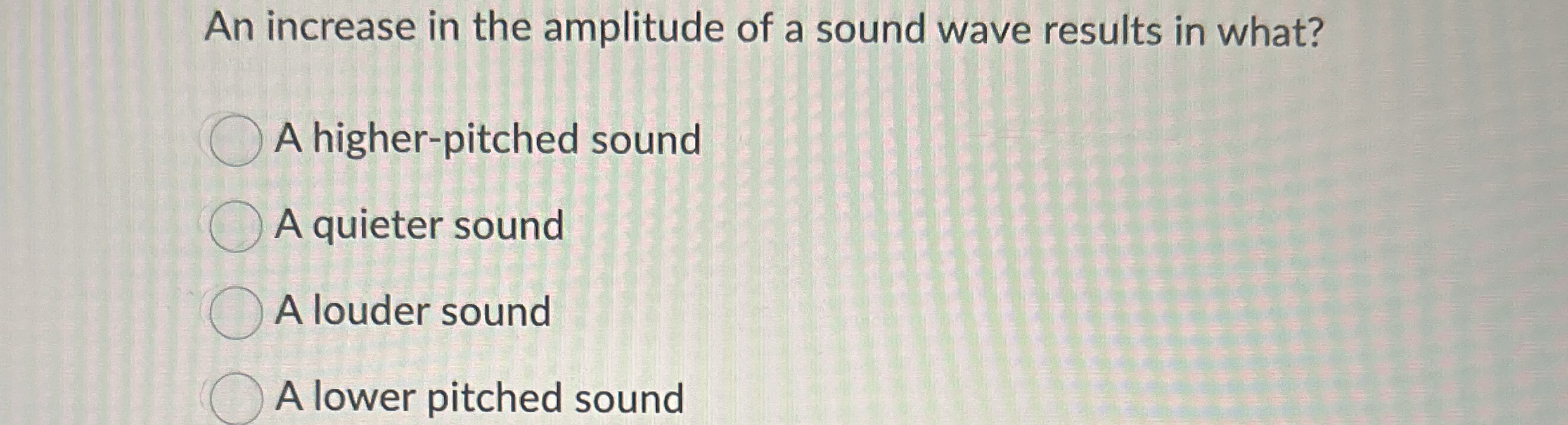An increase in the amplitude of a sound wave