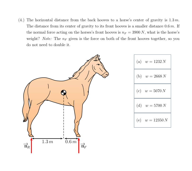 ( 4 . ) The horizontal distance from the back