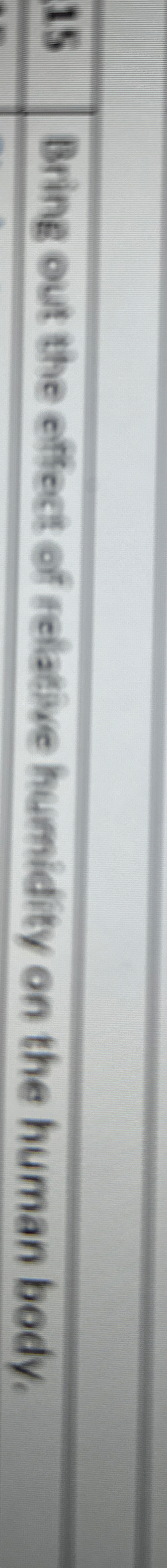 Bring out the effect of relative humidity on the