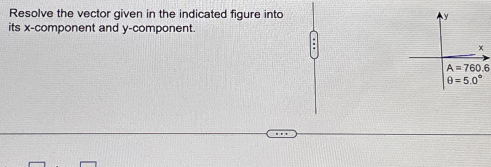 Resolve the vector given in the indicated figure