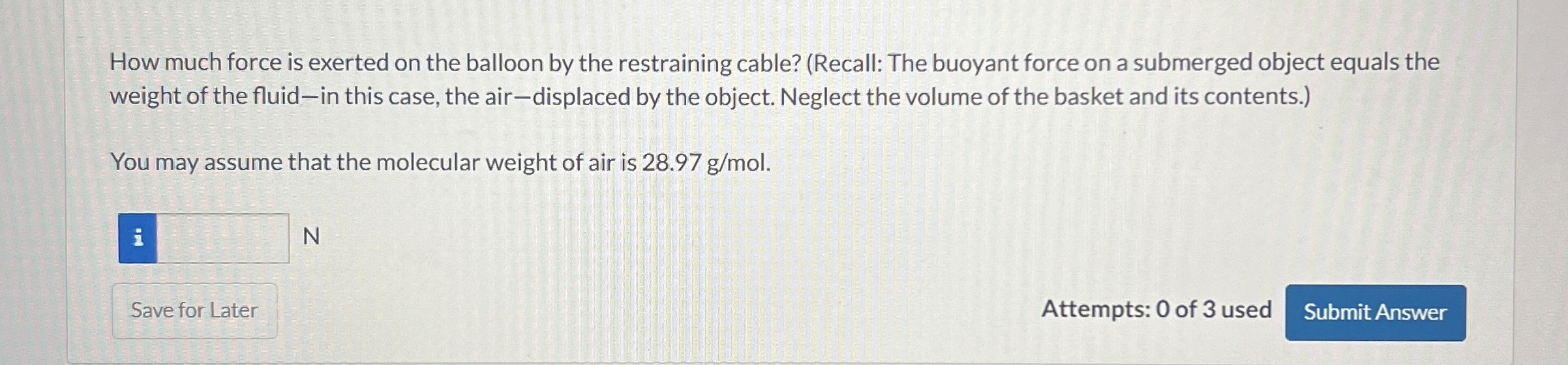 How much force is exerted on the balloon by the