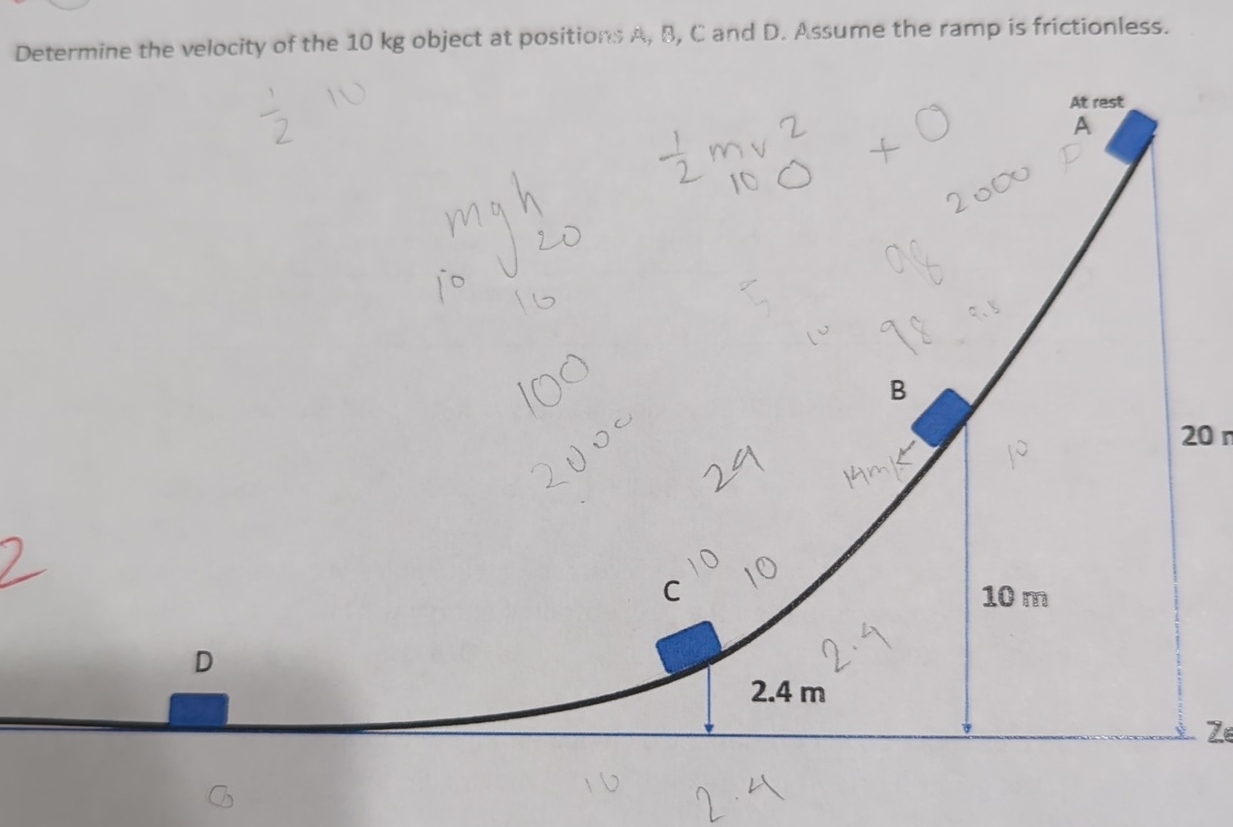 Determine the velocity of the 1 0 kg object at