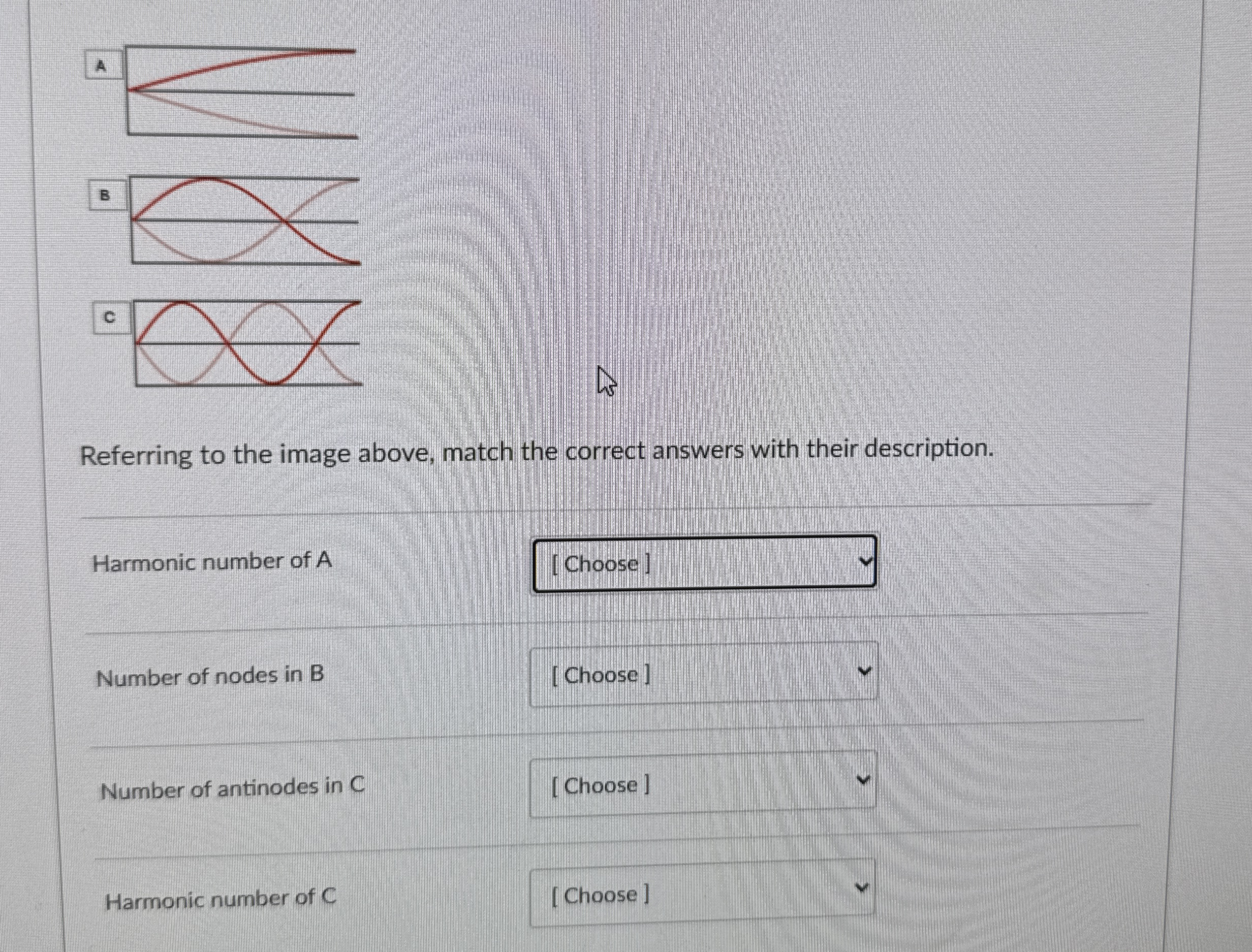 Referring to the image above, match the correct
