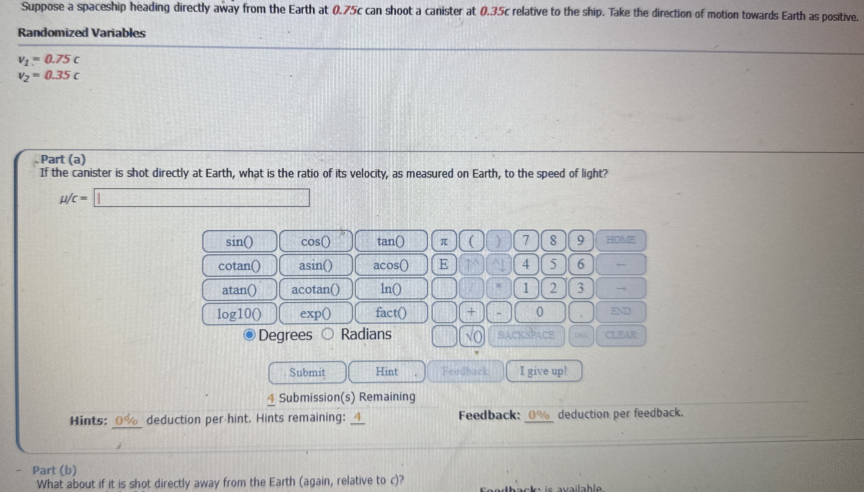 Suppose a spaceship heading directly away from