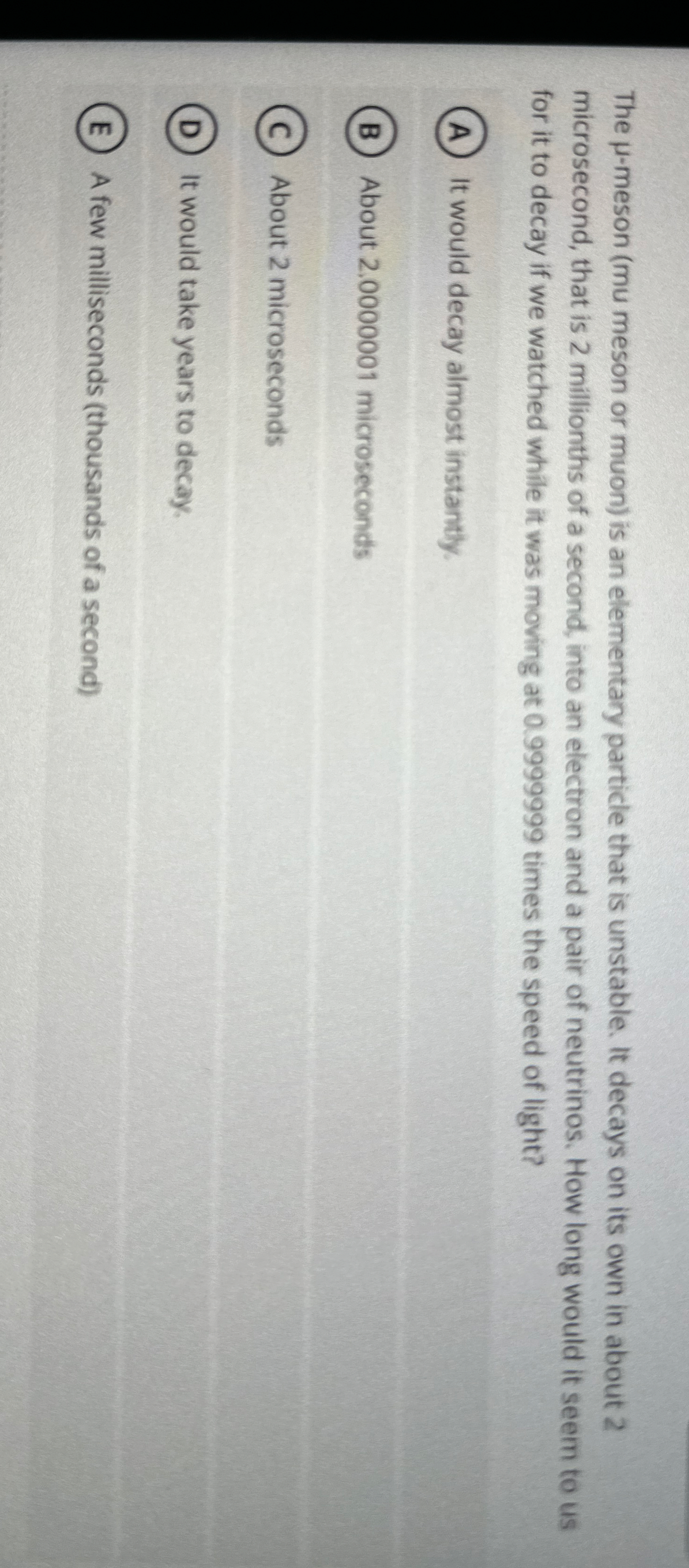 The - meson ( mu meson or muon ) is an elementary