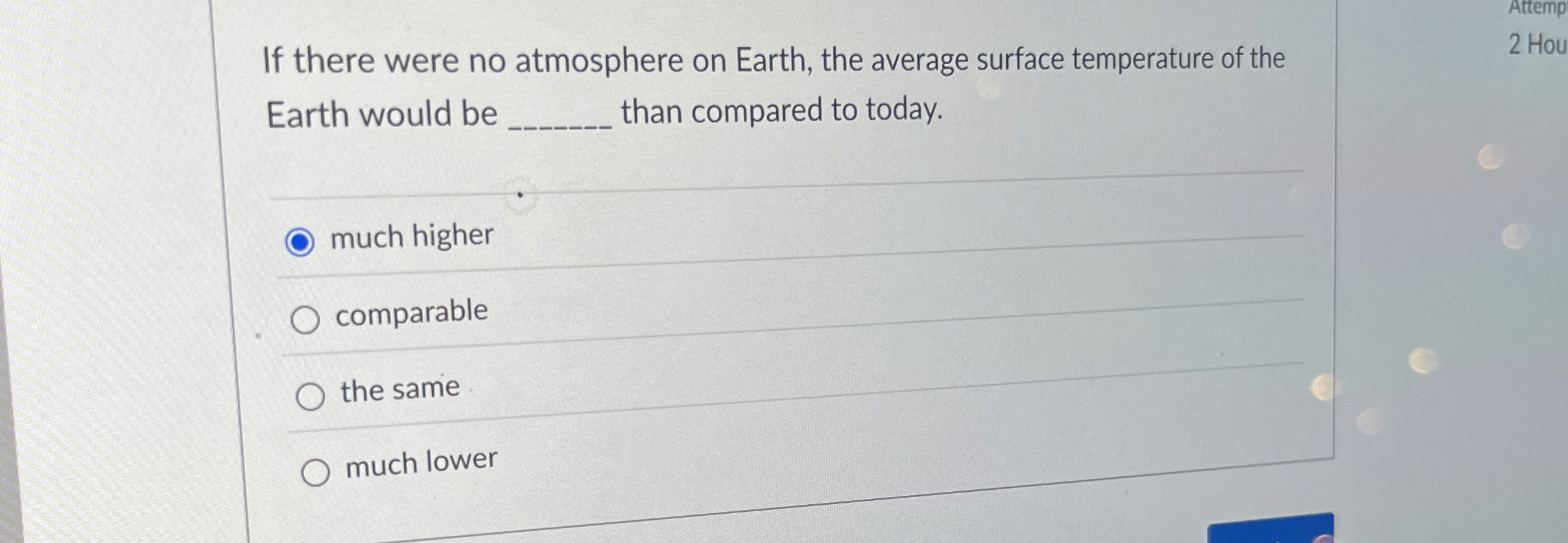 If there were no atmosphere on Earth, the average
