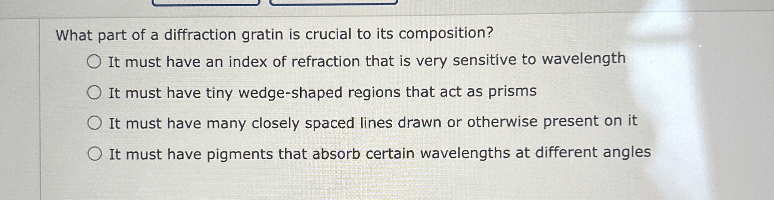 What part of a diffraction gratin is crucial to