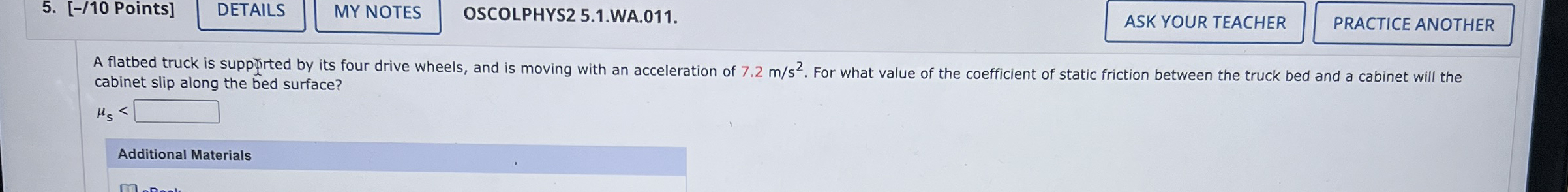 [ - / 1 0 Points ] OSCOLPHYS 2 5 . 1 . WA . 0 1 1