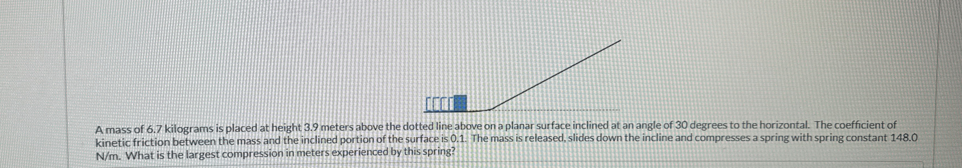 Steps for A mass of 6 . 7 Kilograms is placed at